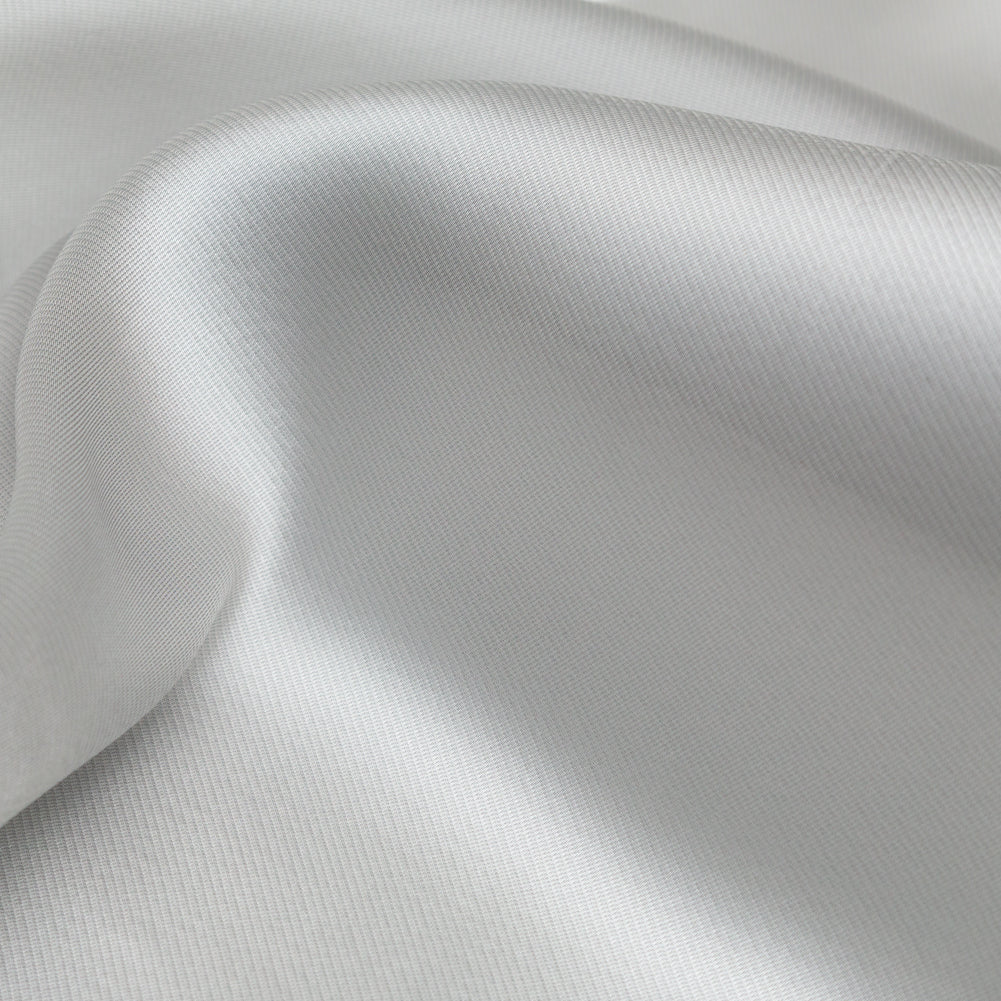 Luminous Silver Satin-Faced Twill Organza - Full