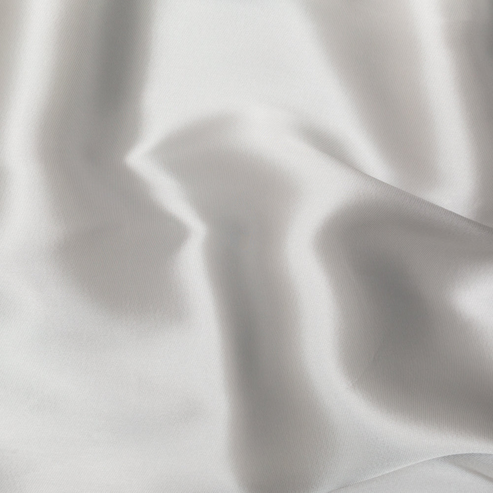 Luminous Silver Satin-Faced Twill Organza