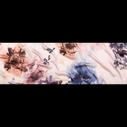 Mood Exclusive Italian Pale Pink Abstract Floral Silk Charmeuse Folded