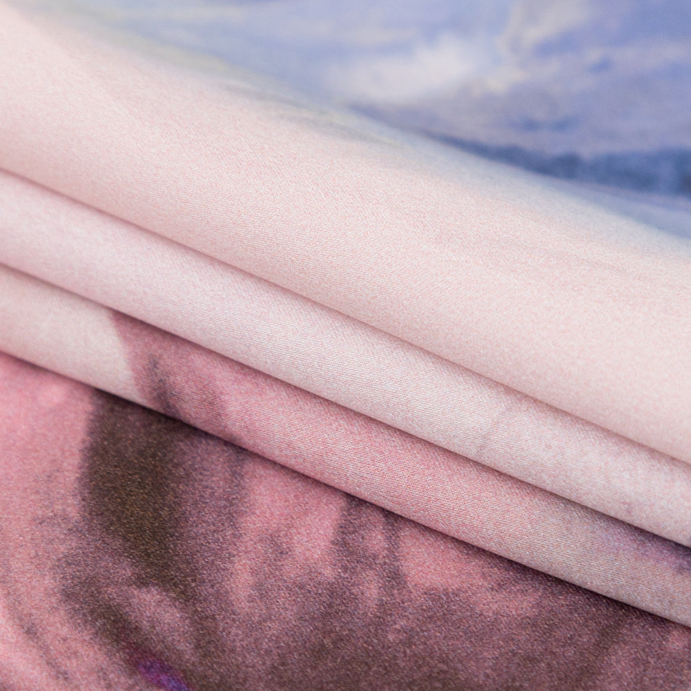 Mood Exclusive Italian Pale Pink Abstract Floral Silk Charmeuse Detail