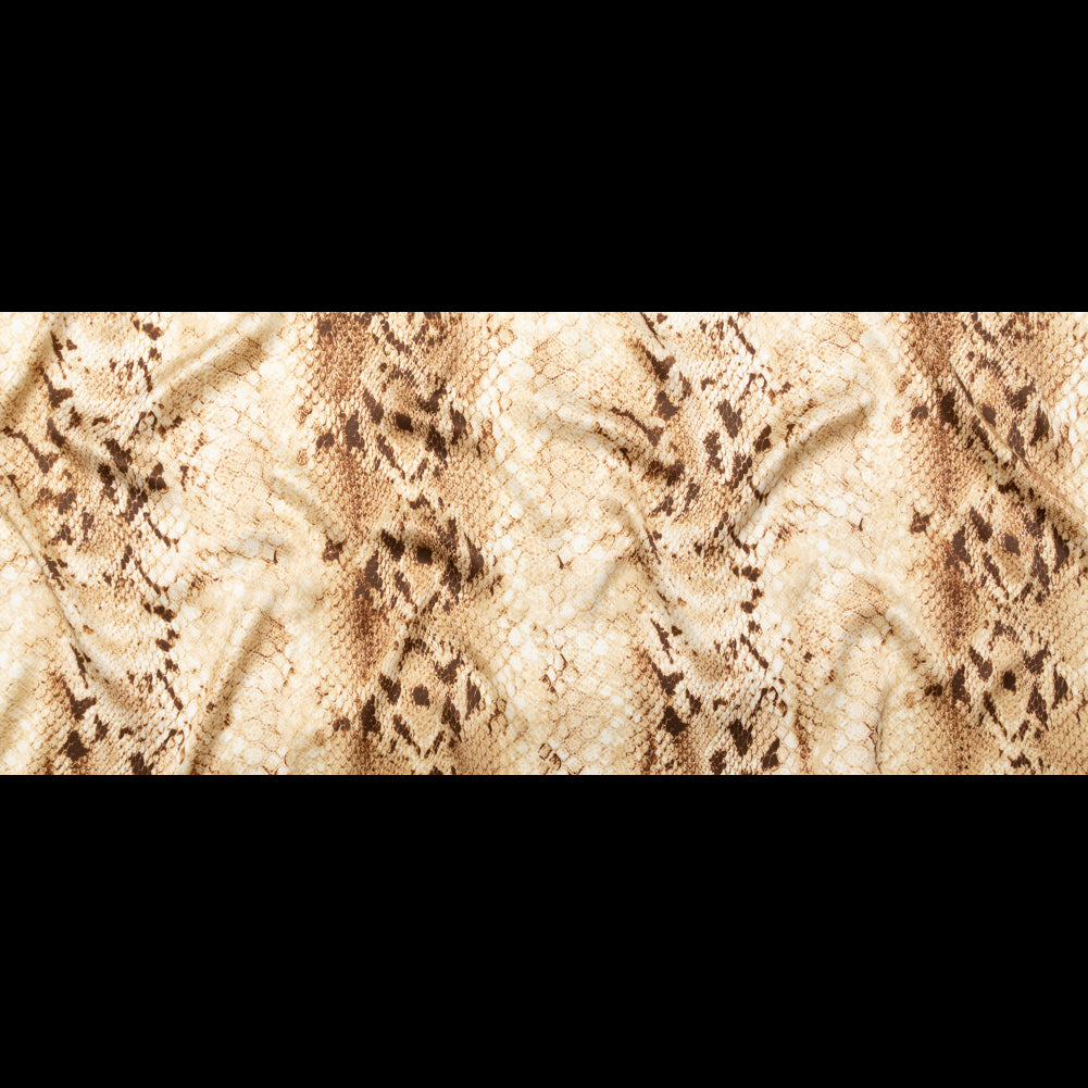 Mood Exclusive Italian Frozen Dew and Brown Python Printed Silk Charmeuse Folded