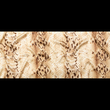 Mood Exclusive Italian Frozen Dew and Brown Python Printed Silk Charmeuse Folded