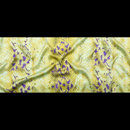 Mood Exclusive Italian Lime and Purple Python Printed Silk Charmeuse Full