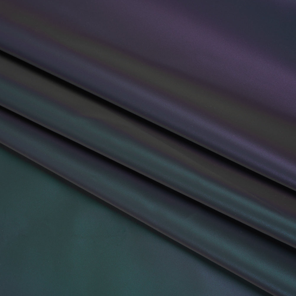 Woven Reflective Fabric - Black and Rainbow - Folded