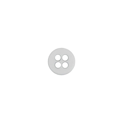 Italian White Plastic 4-Hole Button - 14L/9mm - Detail