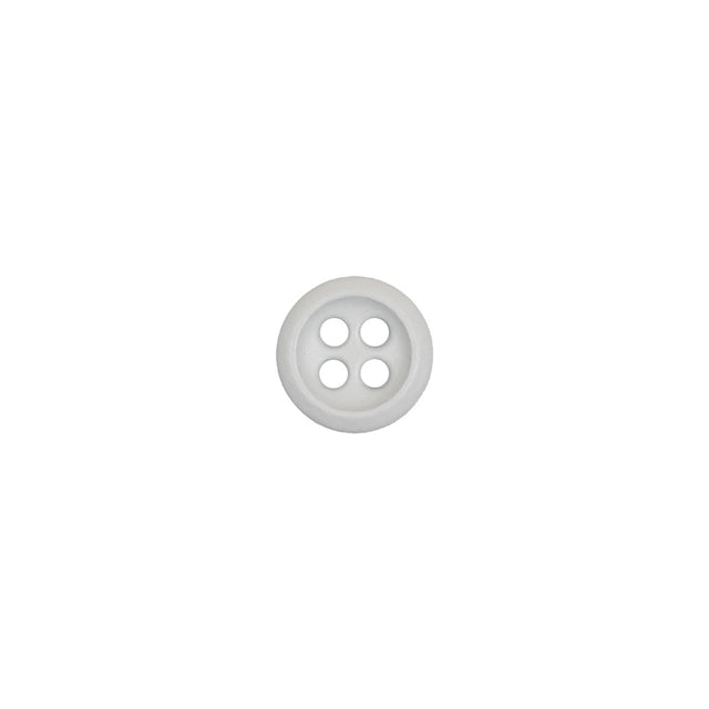 Italian White Plastic 4-Hole Button - 14L/9mm