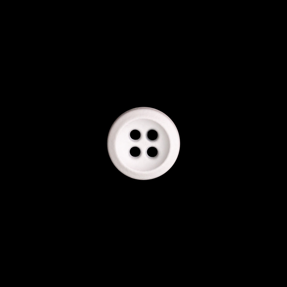 Italian White Plastic 4-Hole Button - 16L/10mm