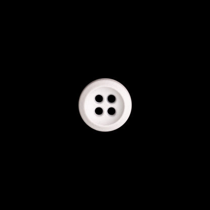Italian White Plastic 4-Hole Button - 16L/10mm