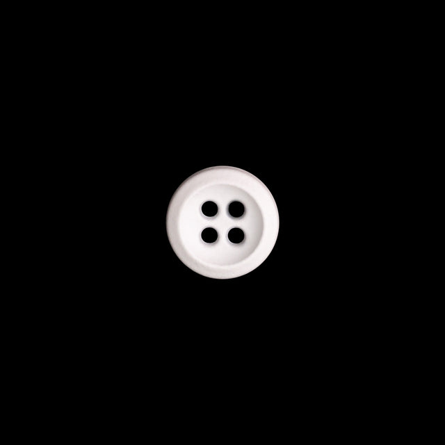 Italian White Plastic 4-Hole Button - 16L/10mm