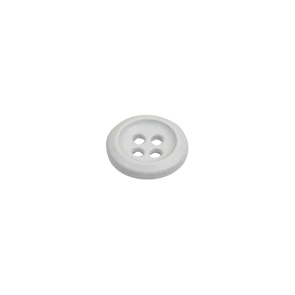 Italian White Plastic 4-Hole Button - 18L/11.5mm Folded