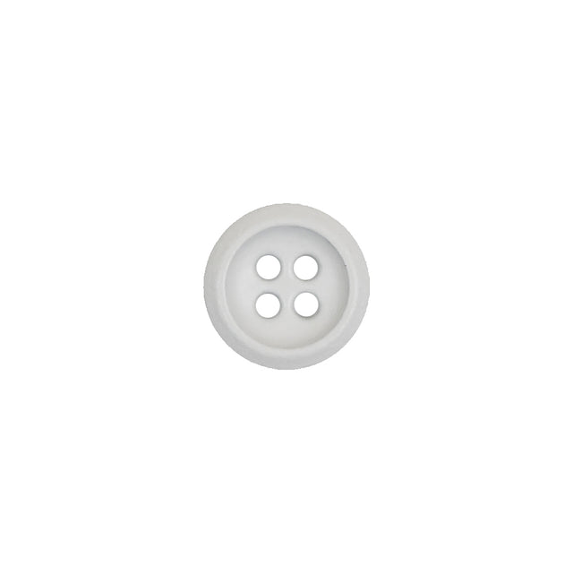 Italian White Plastic 4-Hole Button - 18L/11.5mm