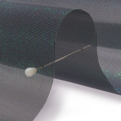 Black Sparkle Stiff Polyester Organdy - Folded