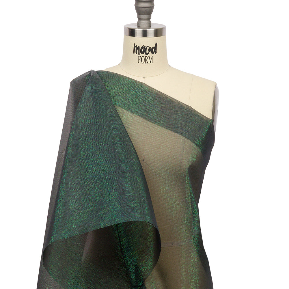 Black Sparkle Stiff Polyester Organdy - Detail