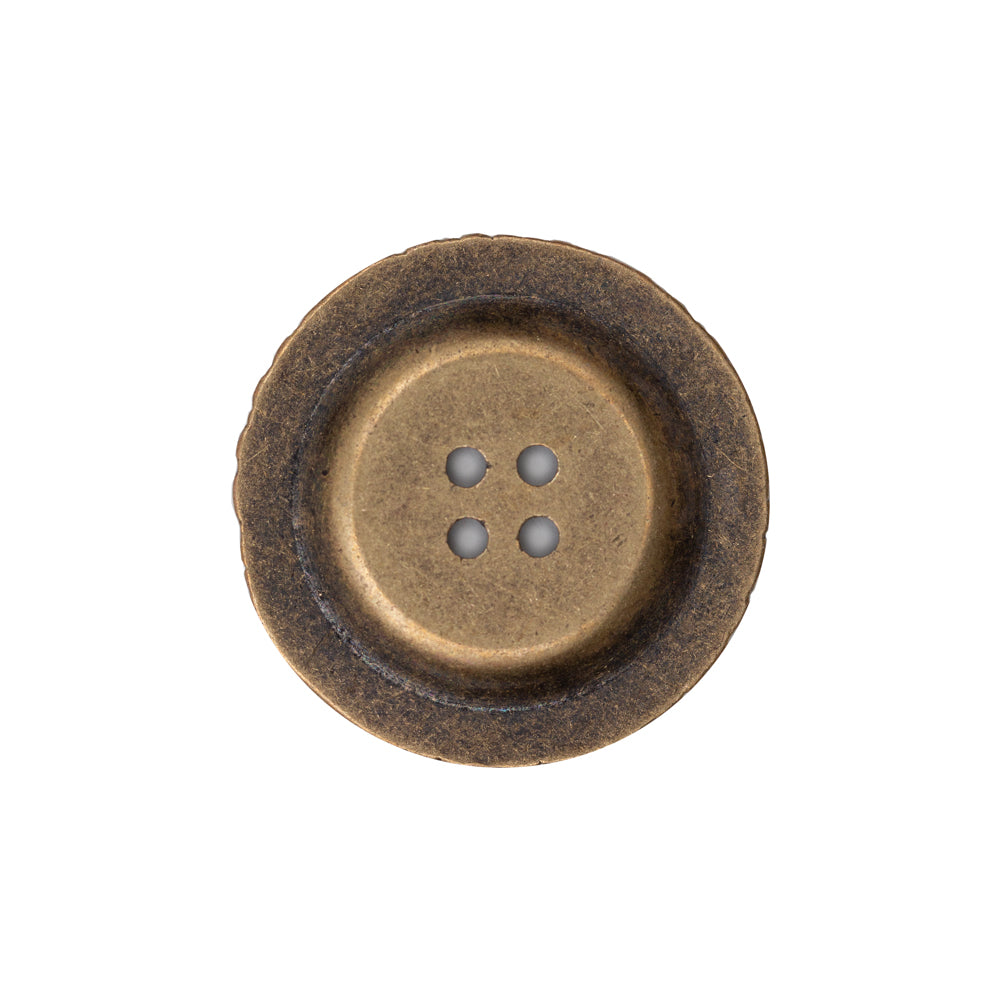 Italian Antique Gold Ornate Metal Zamac Button - 36L/23mm Detail