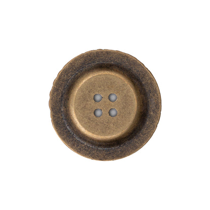 Italian Antique Gold Ornate Metal Zamac Button - 36L/23mm Detail