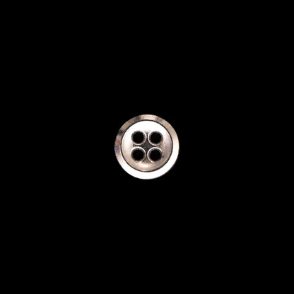 Italian Silver Metal 4-Hole Button - 14L/9mm