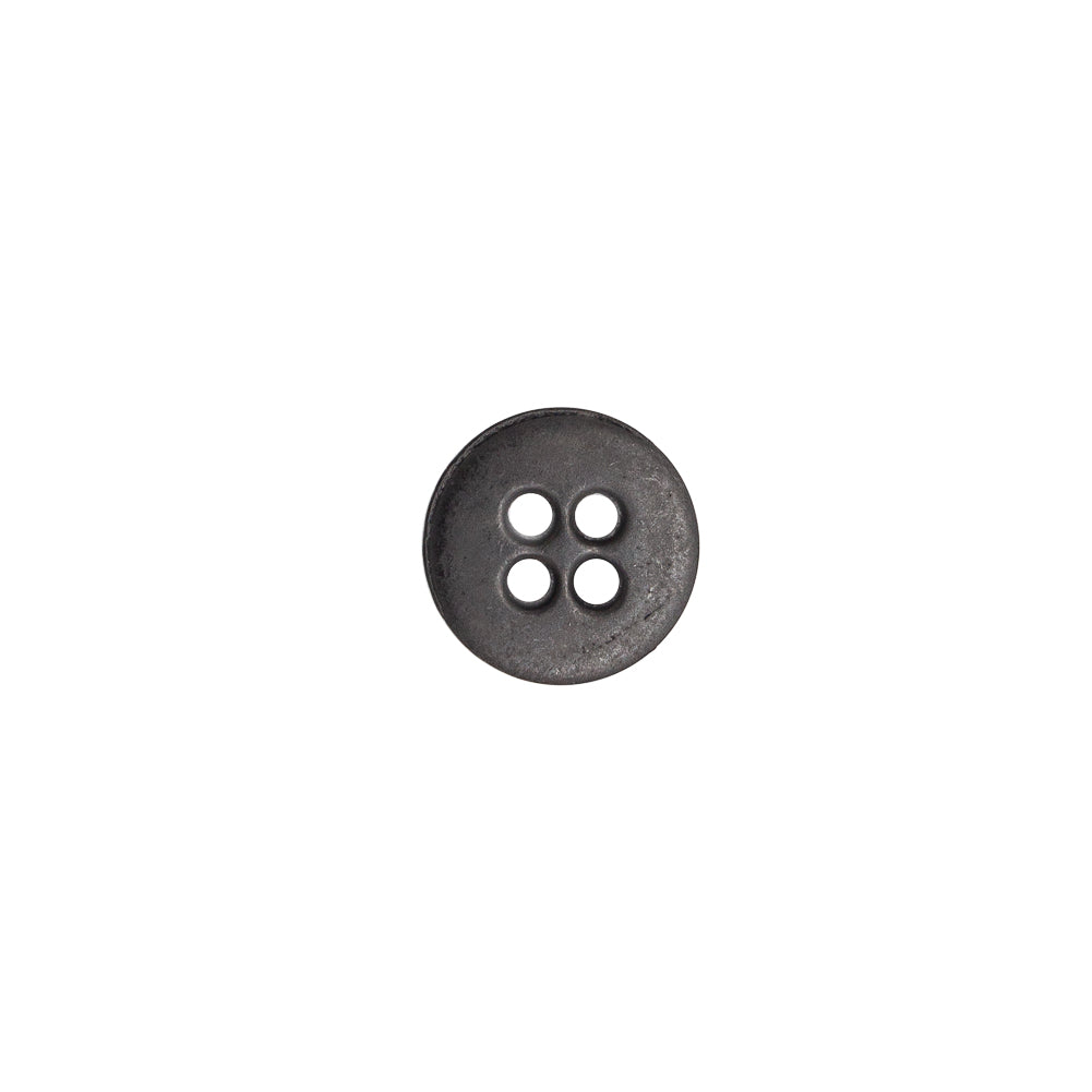 Italian Black Metal 4-Hole Button - 16L/10mm Detail