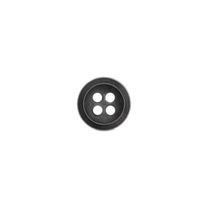 Italian Black Metal 4-Hole Button - 16L/10mm