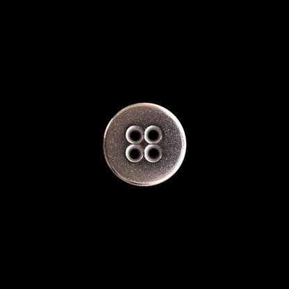 Italian Silver Metal 4-Hole Button - 18L/11.5mm Detail