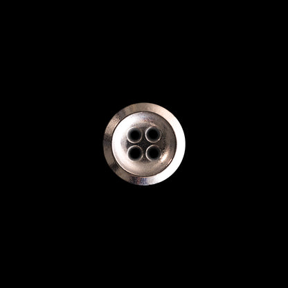 Italian Silver Metal 4-Hole Button - 18L/11.5mm