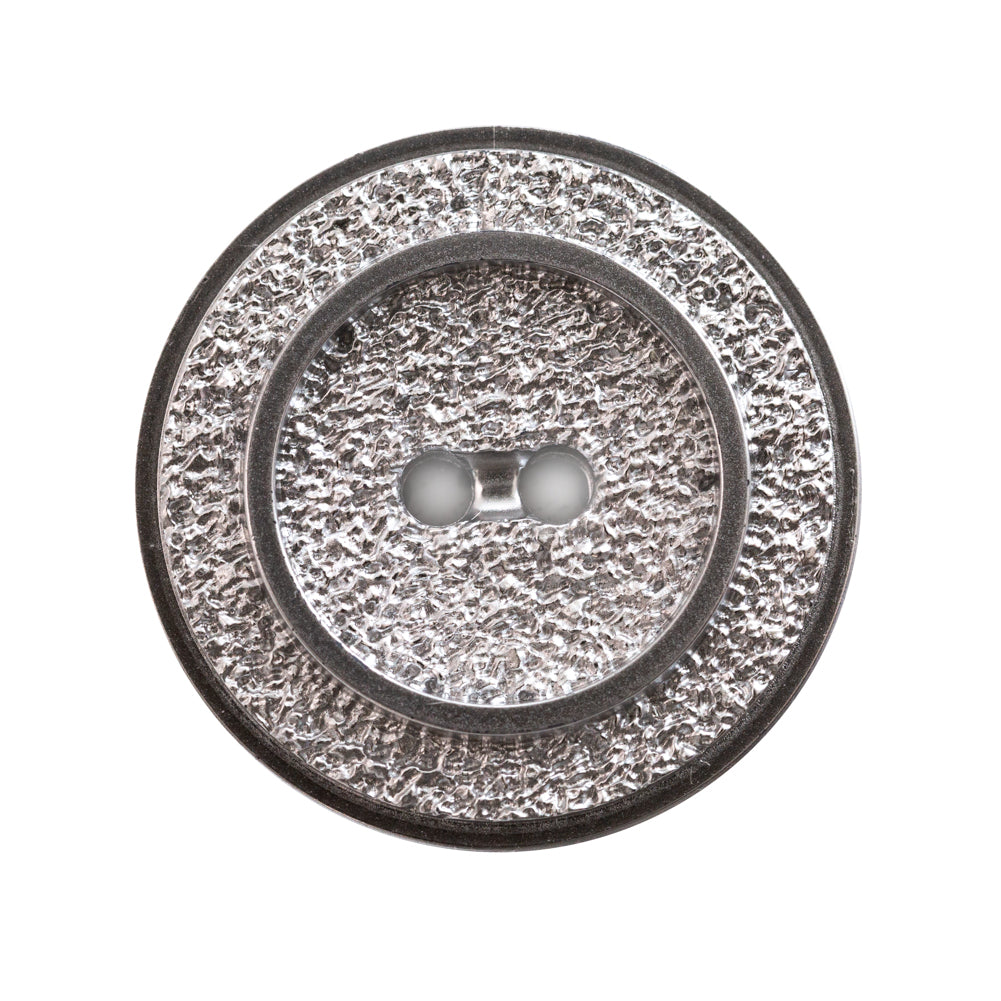 Italian Silver Gravel 2-Hole Button - 44L/28mm