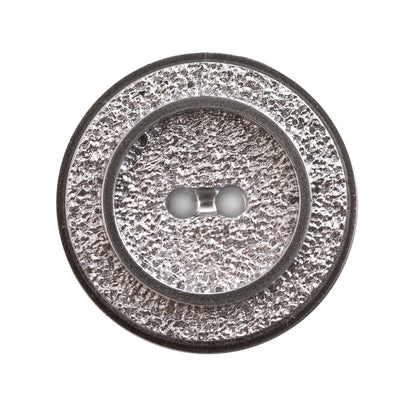 Italian Silver Gravel 2-Hole Button - 44L/28mm