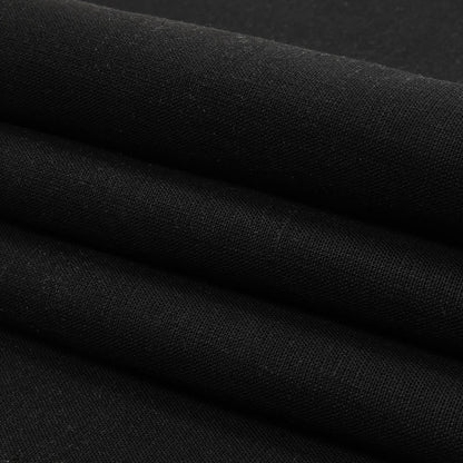 Black Heavyweight Linen Woven Folded