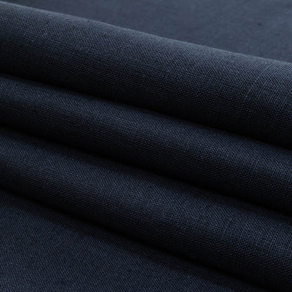 Navy Heavyweight Linen Woven - Folded