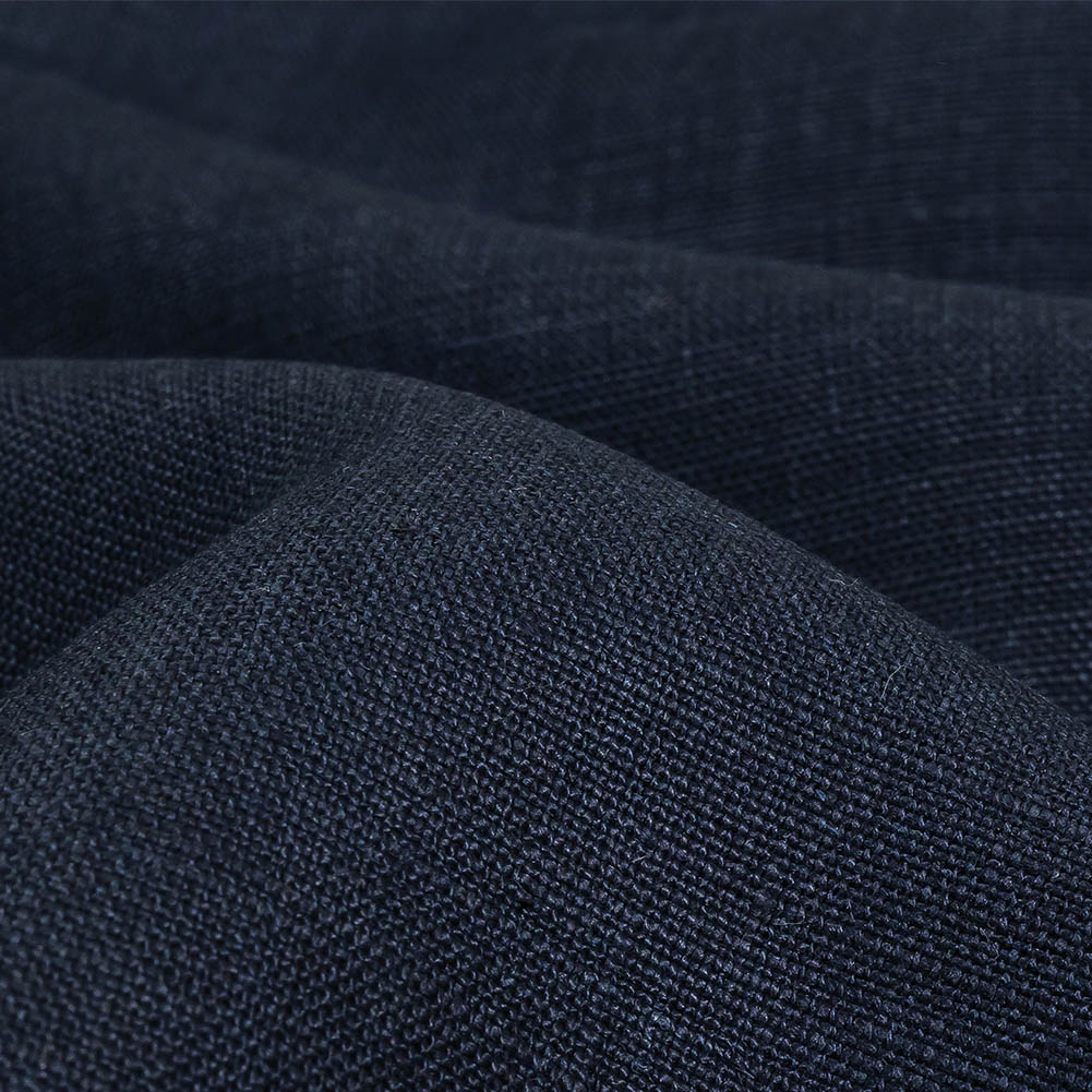 Navy Heavyweight Linen Woven - Detail