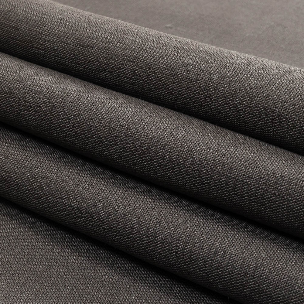 Smoke Gray Heavyweight Linen Woven - Folded