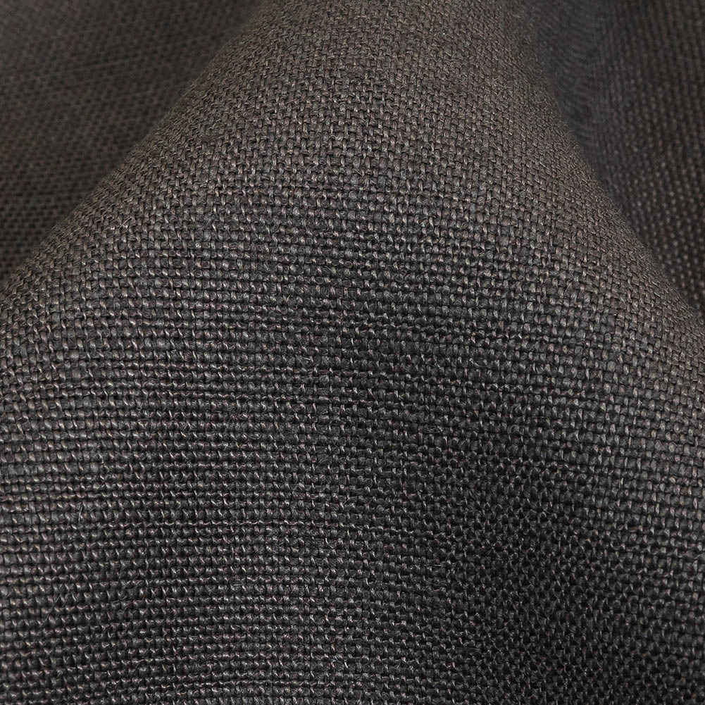 Smoke Gray Heavyweight Linen Woven - Detail