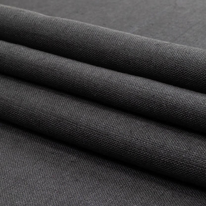 Charcoal Heavyweight Linen Woven Folded