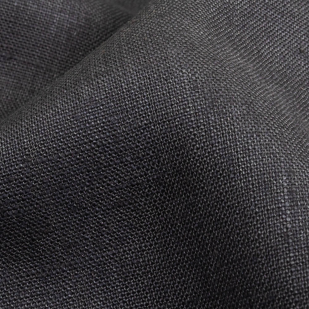 Charcoal Heavyweight Linen Woven Detail