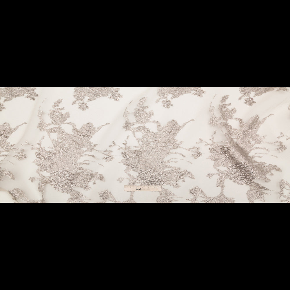 Metallic Tuffet and Pure Cashmere Abstract Luxury Organza Brocade - Full