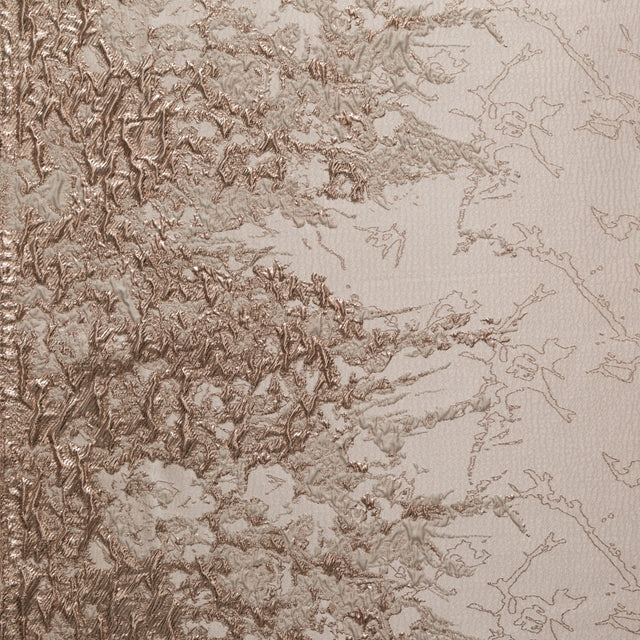 Metallic Peach Blush, Pink Salt and Champagne Abstract Border Brocade