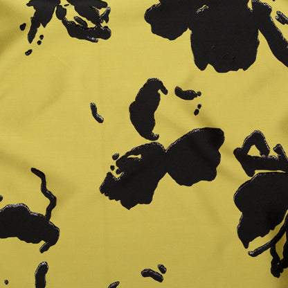 Metallic Abstract Jacquard Lame - Black and Blazing Yellow