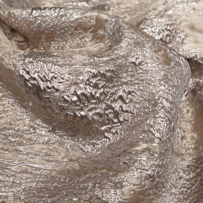 Metallic Golden Egg and Moonlight Abstract Luxury Brocade - Detail