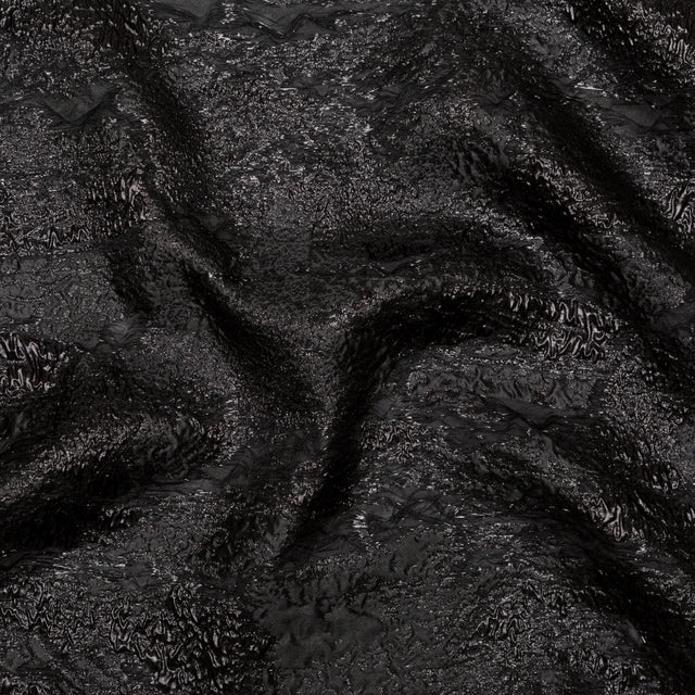 Metallic Black Abstract Luxury Brocade
