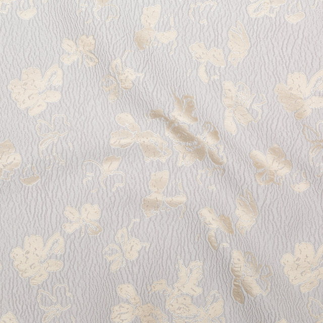 Metallic Aloe Wash and White Sand Floral Luxury Brocade
