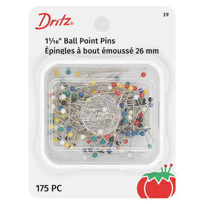 Dritz Ball Point Pins - 1.0625" Assorted Colors - 175 ct