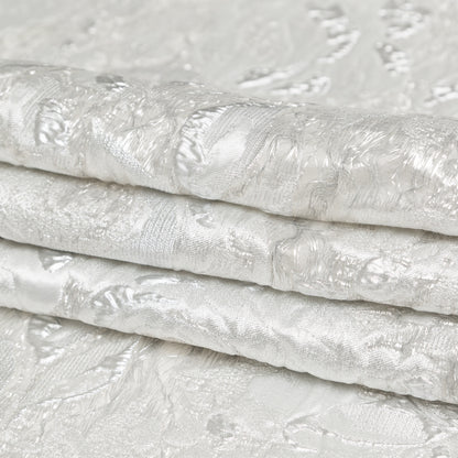 Metallic Silver and Drizzle Rosy Luxury Brocade Folded