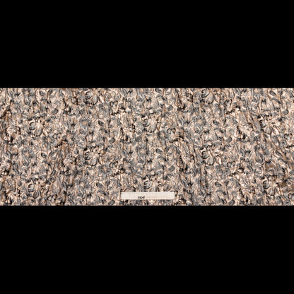 Metallic Antique Bronze, Portabella, Flint Gray and Black Floral Luxury Brocade - Full