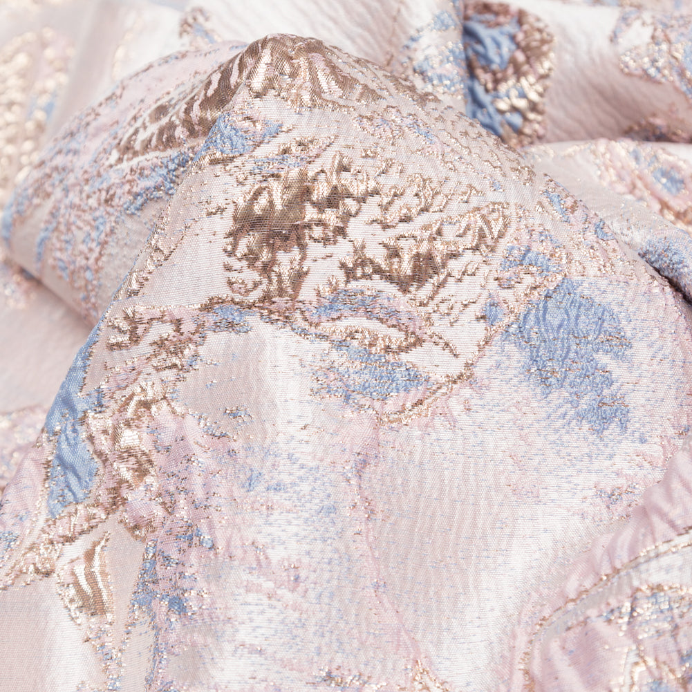 Metallic Bright Gold, Almond Blossom and Aleutian Floral Luxury Brocade - Detail