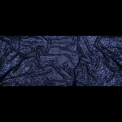 Navy Striped Baby Sequins on Stretch Mesh Full