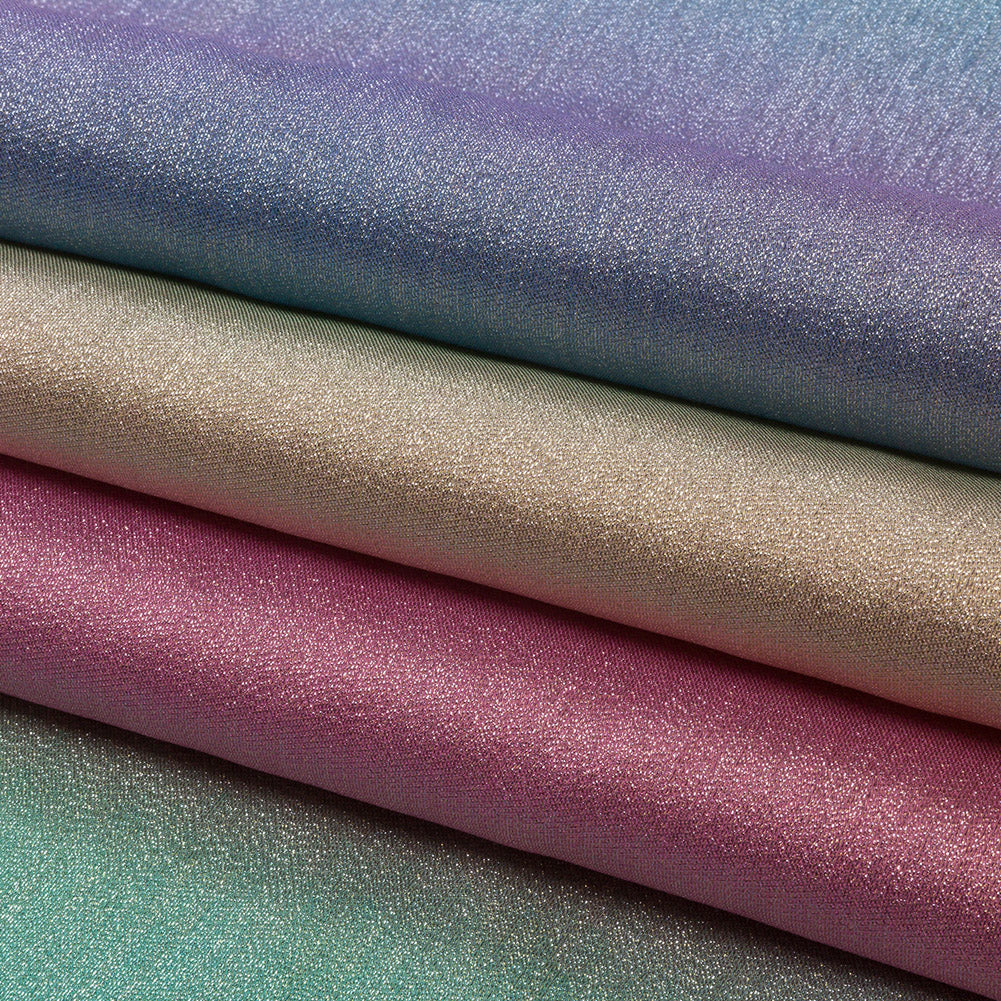 Metallic Pastel Rainbow Polyester Lame Folded