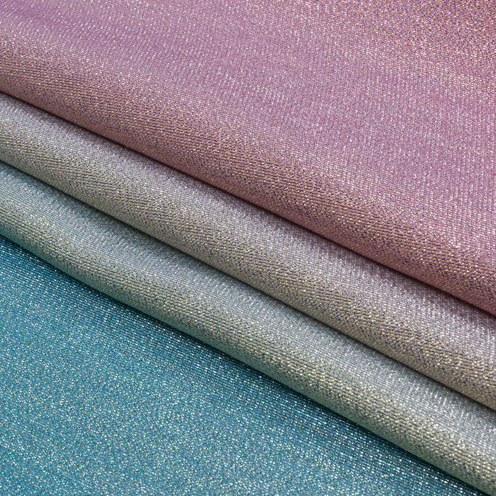 Metallic Pastel Purple, Blue and Gold Polyester Lame - Folded