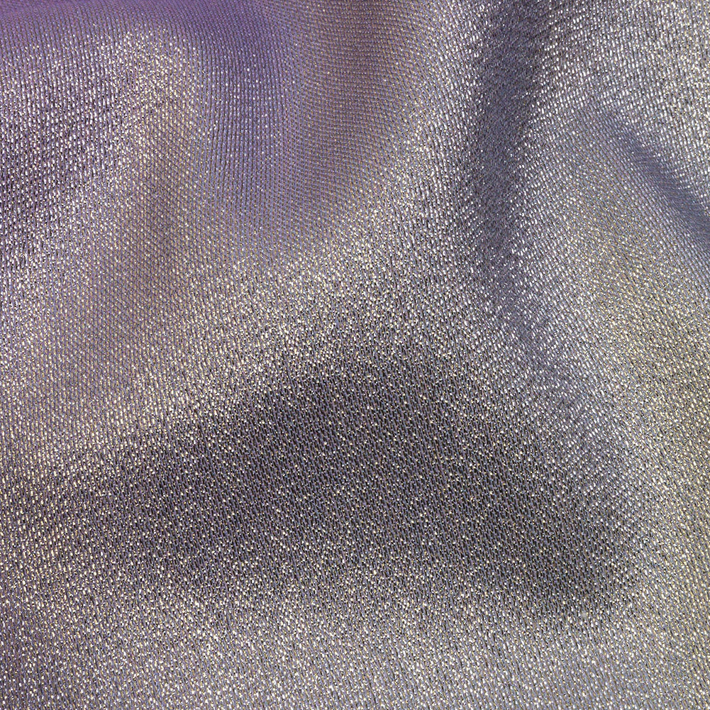 Metallic Pastel Purple, Blue and Gold Polyester Lame - Detail