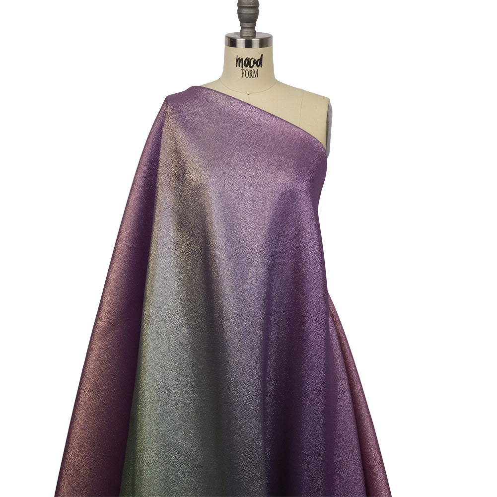 Metallic Pastel Purple, Blue and Gold Polyester Lame - Drape
