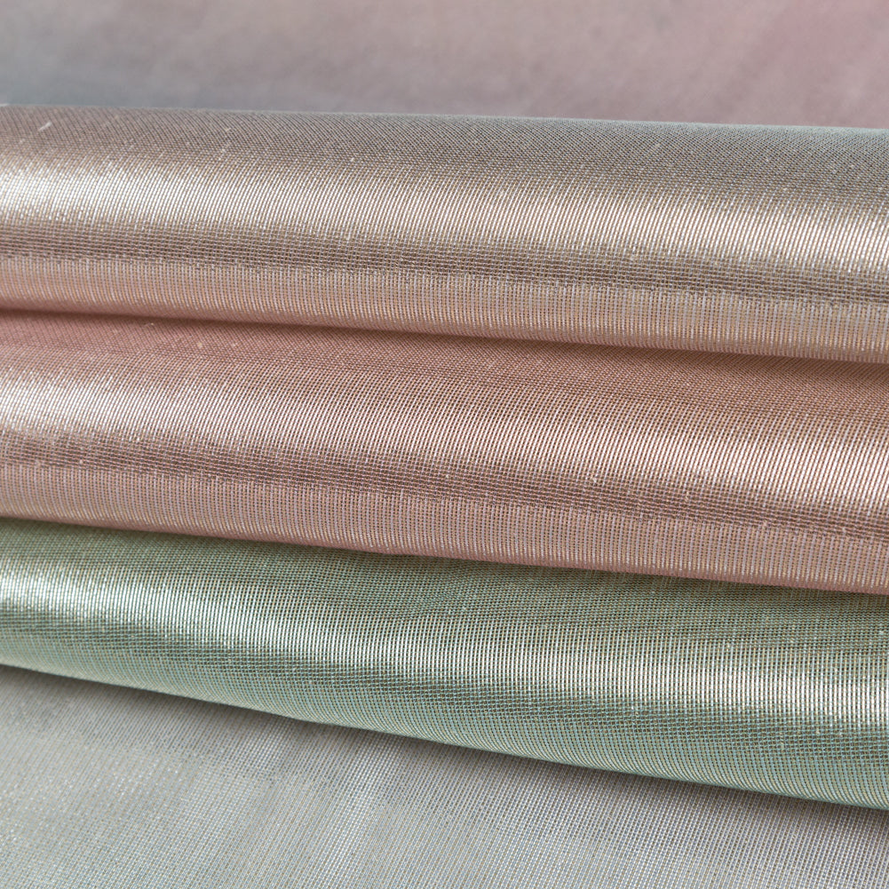Metallic Pastel Rainbow Polyester Scrim Lame Folded