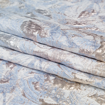 Metallic Golden Egg, Plein Air and Kentucky Blue Abstract Luxury Brocade - Folded